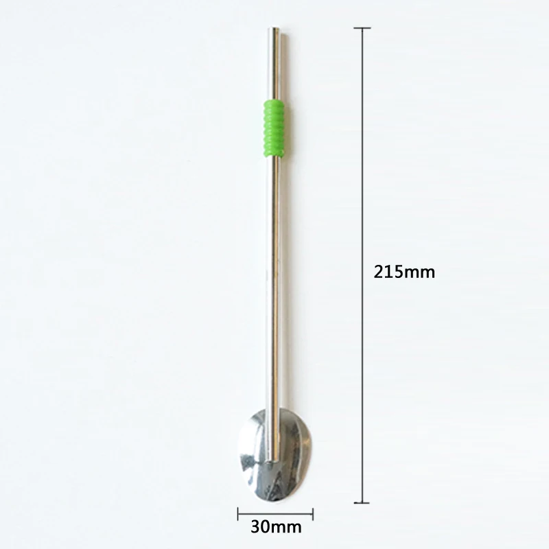 Reusable Metal Straw Straight Bent Spoon Cleaner Brush Stainless Steel Drinking Bag Set Bar Accessory | Дом и сад