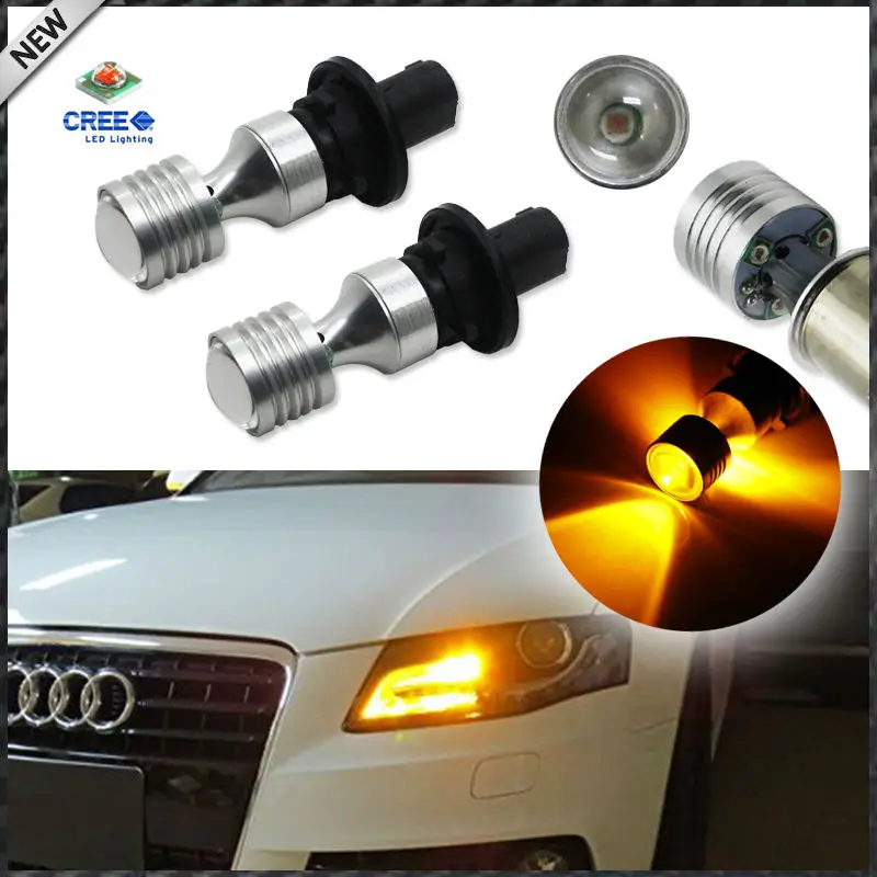 (2) Желтый Янтарный без ошибок PH24WY SPH24 12272 светодиодный фонарь для Audi Cadillac GMC и т. д.