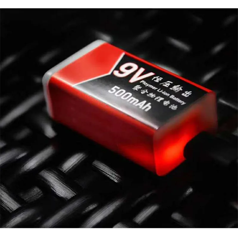 Зарядка по USB литий ионная батарея 9 В 500 мАч перезаряжаемая 1000 для мультиметра
