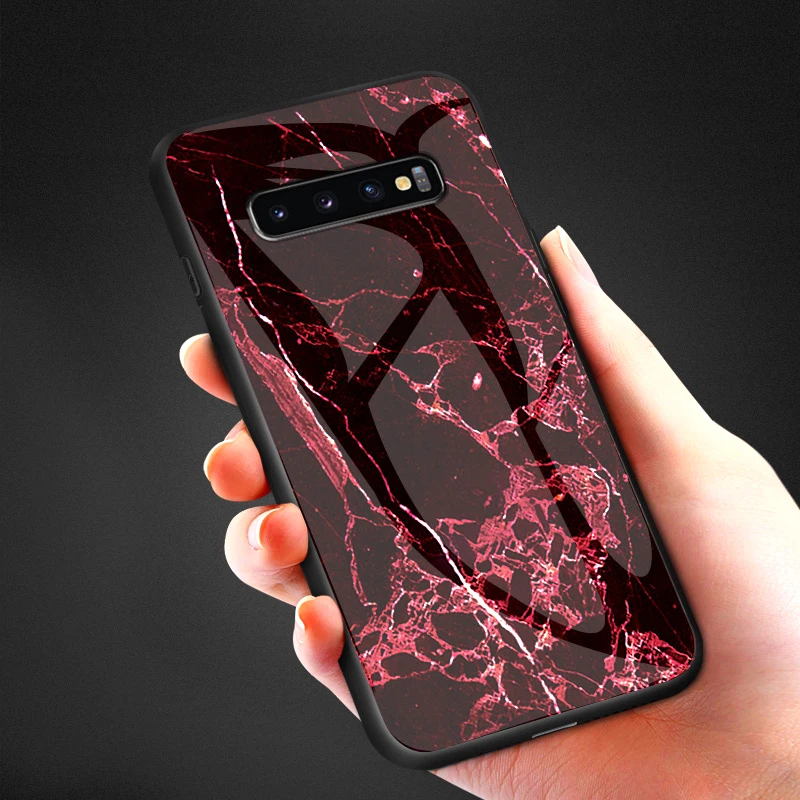 Для samsung Galaxy S10 5G чехол, мраморный узор, гладкая задняя крышка из закаленного стекла для samsung Note 10 plus Note10+ S10 Plus S10e