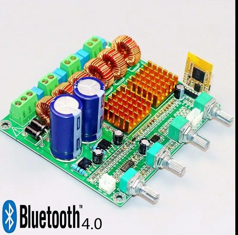 

Bluetooth 4, цифровой усилитель мощности класса D, HIFI, сабвуферный усилитель, 3 канала, 2 сабвуфера