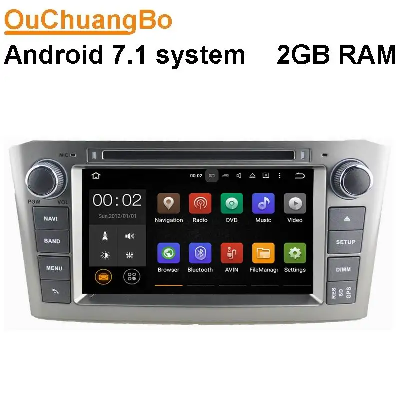 Автомобильный радиоприемник Ouchuangbo аудиоплеер для Avensis 2005 2007 с android 7 1 GPS wifi Bluetooth