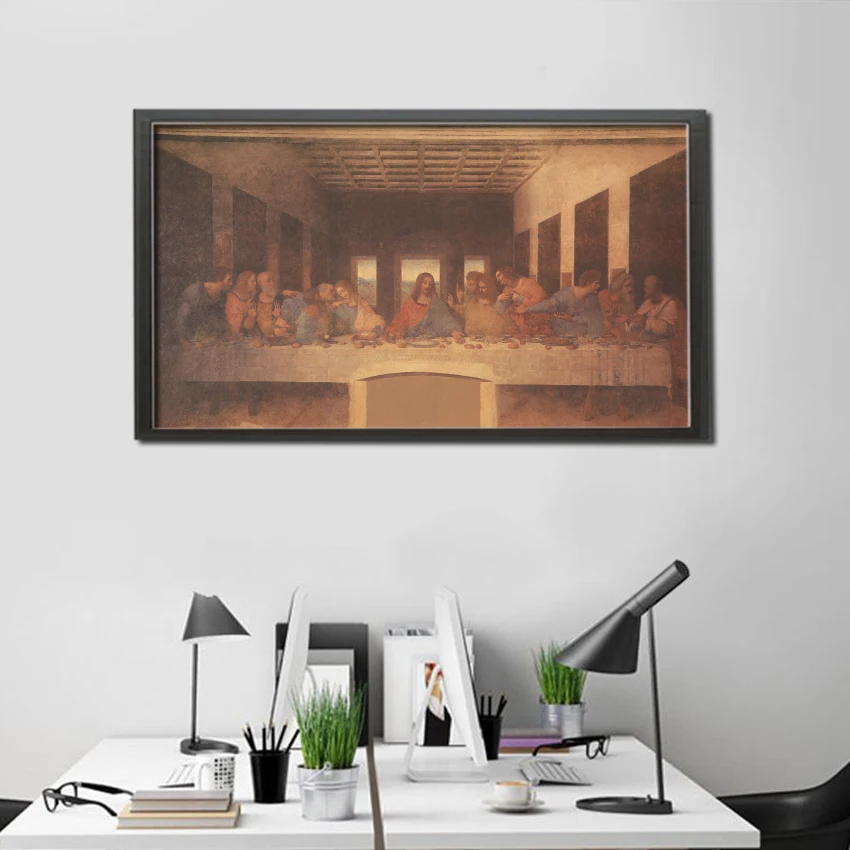 TIE LER Leonardo Da Vinci известные картины Тайная вечеря крафт-бумага плакат для дома декоративный плакат ретро картина Наклейка на стену