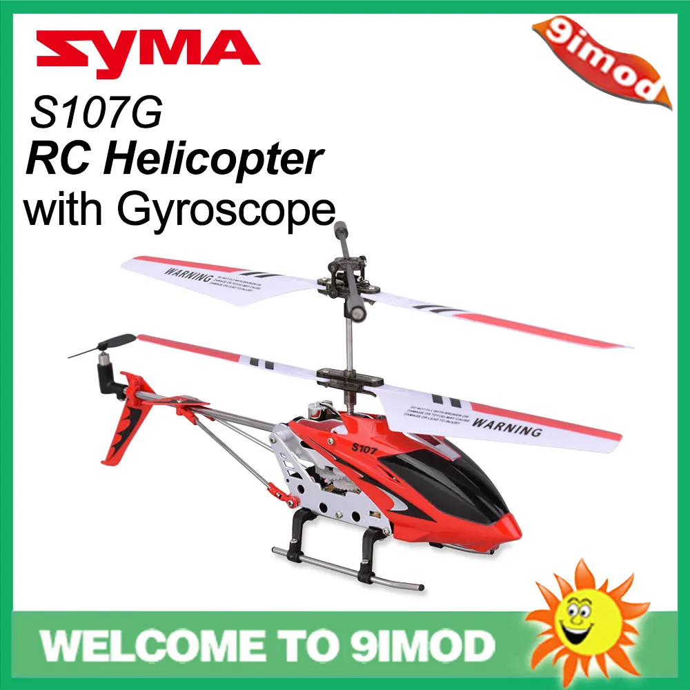 Оригинальный Syma S107G 3CH RC вертолет сплав фюзеляж Дрон с гироскопом огни красная