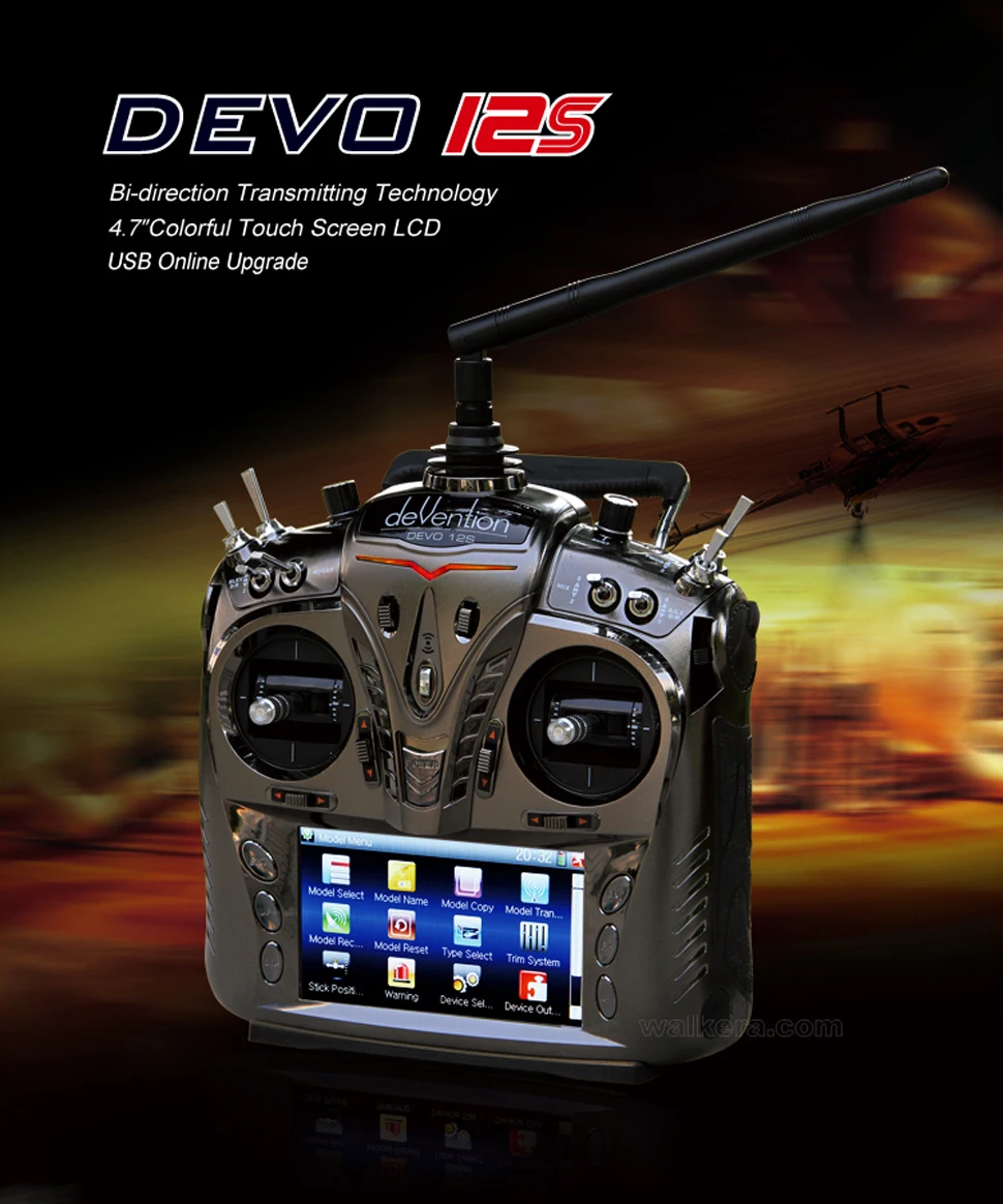 Original Walkera DEVO 12S 2.4 GHz 12-channel transmitter + receiver RX1202 Aluminum Carry Case | Игрушки и хобби