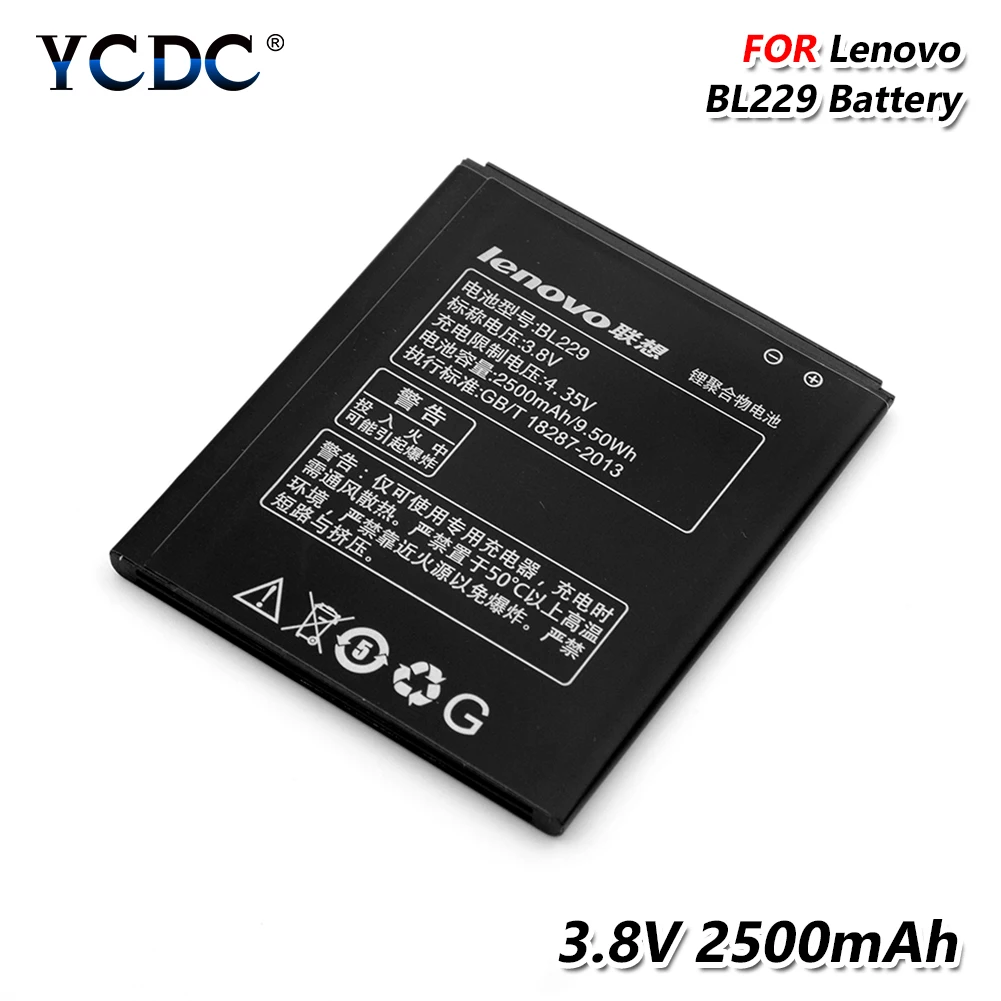 Премиум 3,8 V 2500 мА/ч, Батарея BL229 BL-229 для lenovo A8 A806 A808T A808T-i смарт мобильный перезаряжаемый аккумулятор для сотового телефона