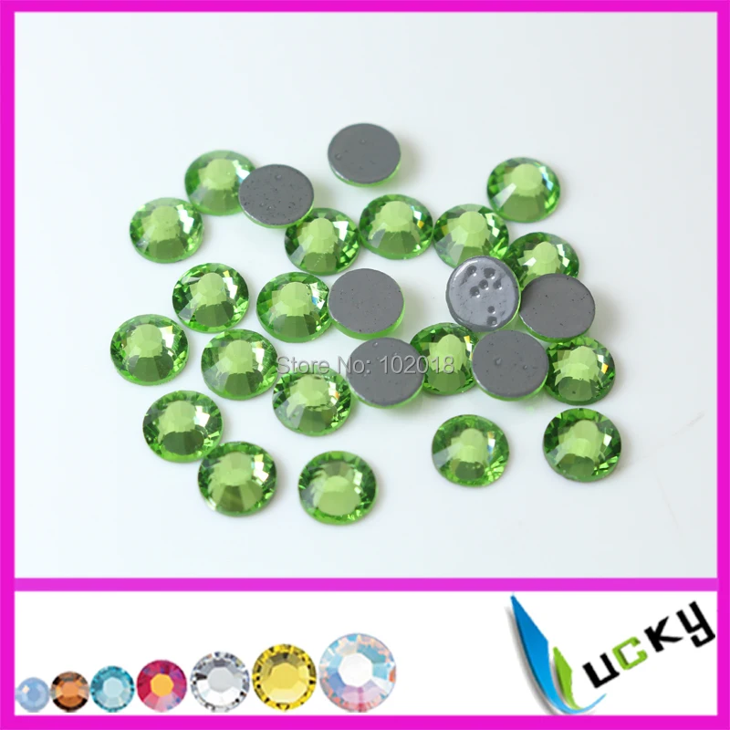 Высококачественные Стразы с плоской задней поверхностью ss6 ss10 ss16 SS20 ss30 Peridot / Lt