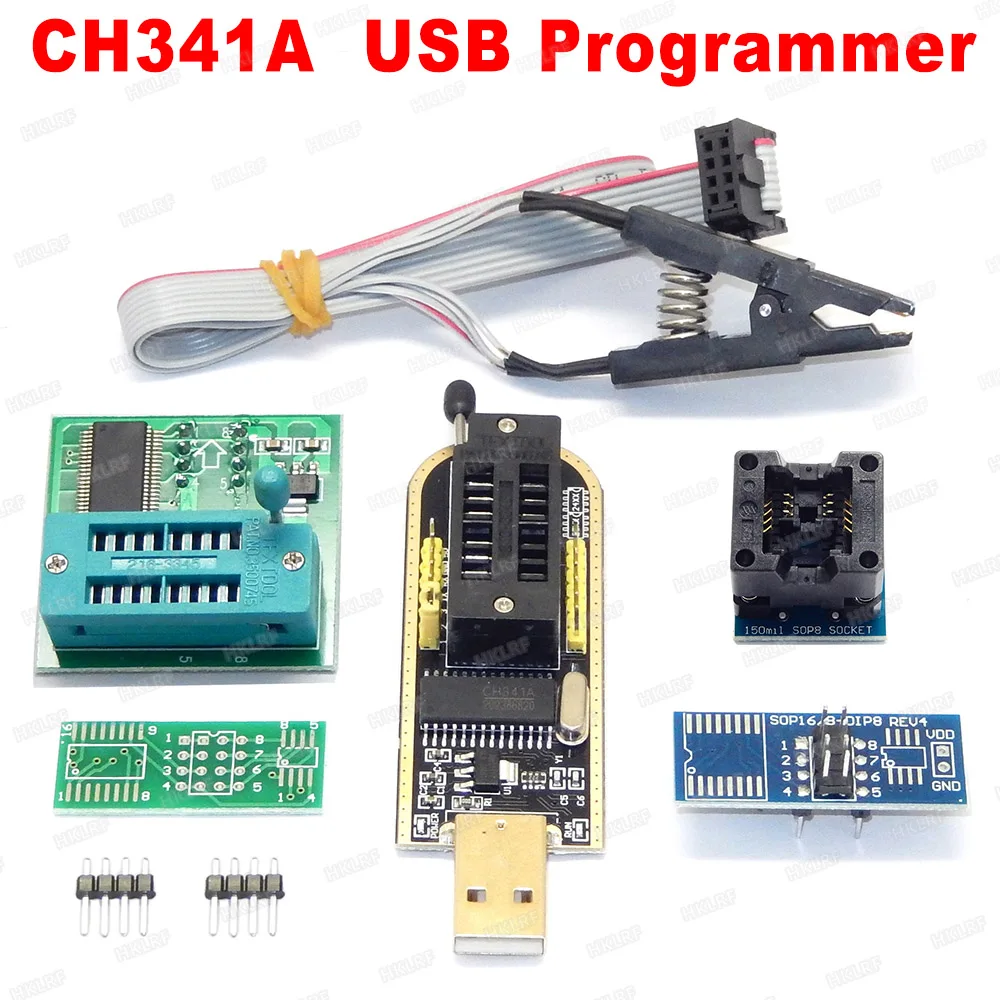 CH341A программист биос + SOIC8 SOP8 тестовый зажим 1 8 в адаптер для Iphone 150mil 24 25 серия EEPROM