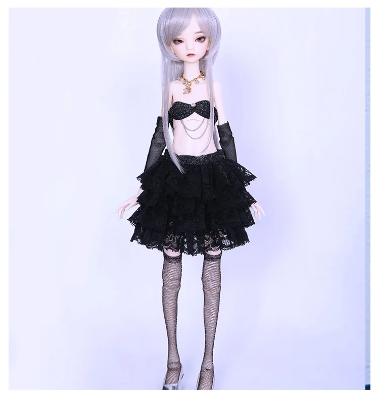 BJD одежда 1/4 Кукла тело для MSD женский Девушка черное платье YF4 до 365 для DC аксессуары для игрушечной куклы