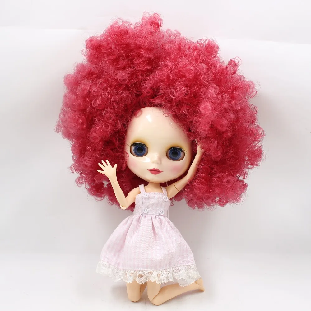 Ледяной DBS Blyth кукольные 1/6 bjd шарнирное тело афро волос Розовый Вьющиеся Волосы