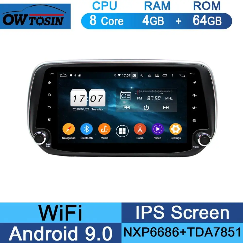 64G " ips 8 ядерный 4 Гб+ 64 ГБ Android 9,0 автомобильный мультимедийный плеер для hyundai IX45 Santa FE XL gps Радио Стерео Parrot BT CarPlay - Цвет: 64G