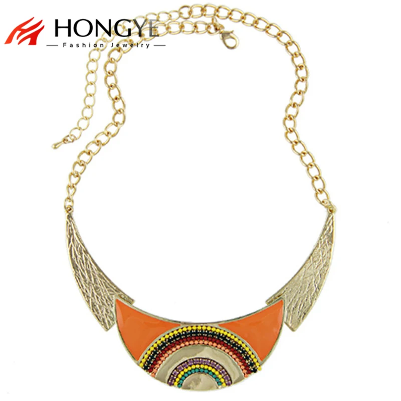 Ожерелье HONGYE винтажное с цветными эмалированными бусинами 2018|chokers necklaces for