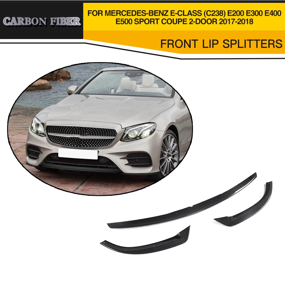 Фартуки для передних губ из углеродного волокна Mercedes Benz E Class C238 E200 E300 E400 E500 Sport Coupe 2