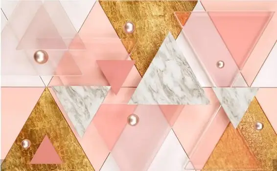 Современные 3D-обои на заказ розовые треугольные геометрические Настенные обои