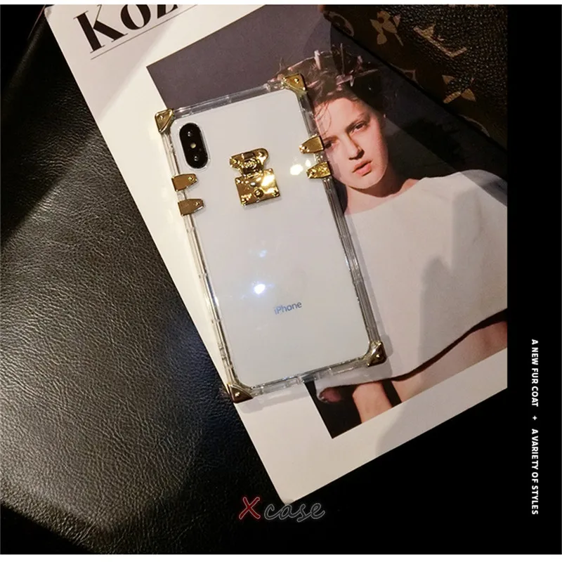 Роскошное прозрачное Кристальное Мягкий силиконовый чехол для iPhone 8 7 Plus 7 6 6 S Plus X XS Max XR чехлы с квадратным покрытием Мягкий чехол из ТПУ для телефона