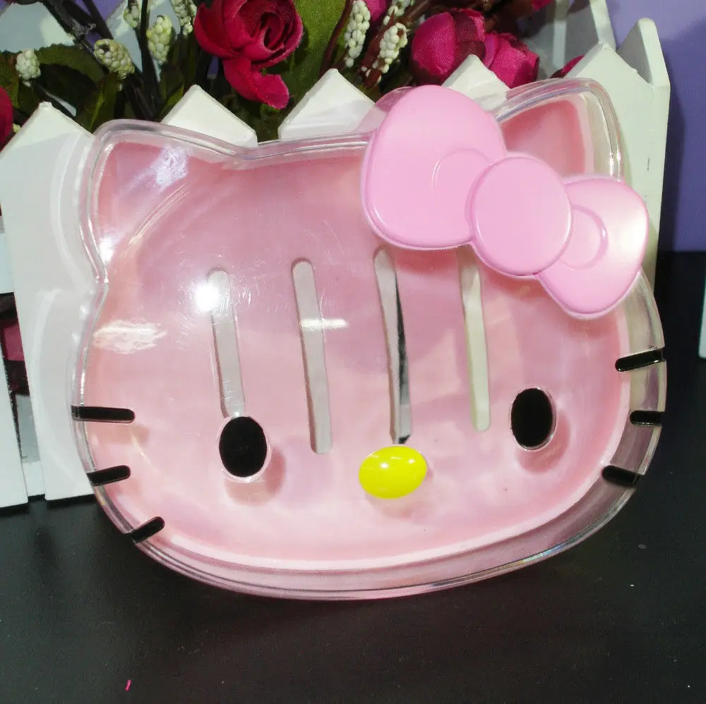 Новый милый держатель для мыла Hello Kitty/Чехол: прозрачный лица с эффектом Kitty | Багаж