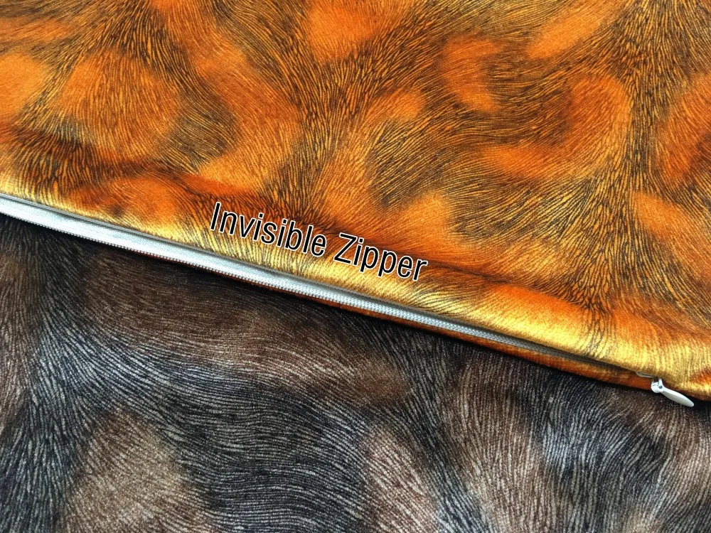 Искусственный Лисий Мех животных цифровые печатные бархат Чехлы для подушек