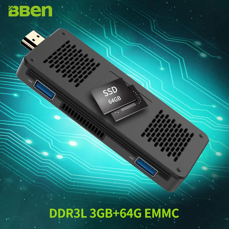 Bben мини pc MN10 Win10 Intel Apollo Lake Celeron dual band ретранслятор Wi Fi ПК 3 Гб оперативной памяти