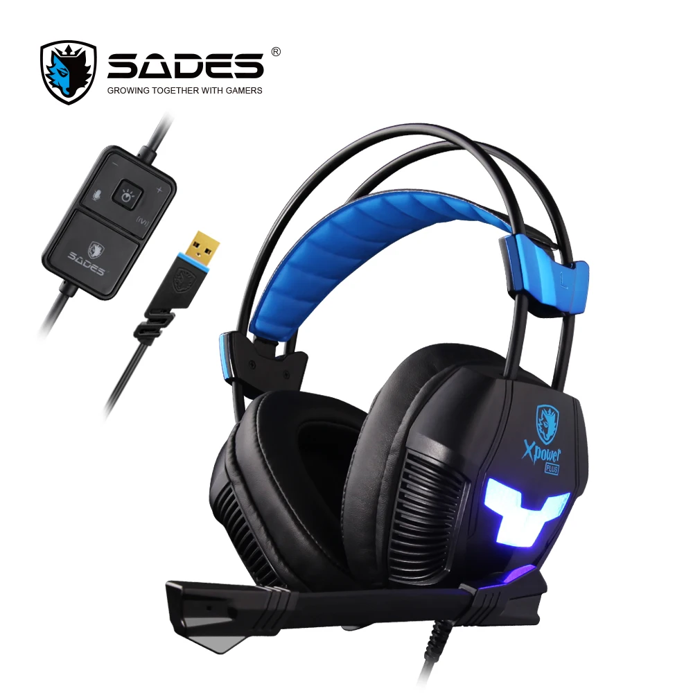 SADES XPOWER PLUS 2-уровневая вибрационная стерео звуковая гарнитура наушники Casque