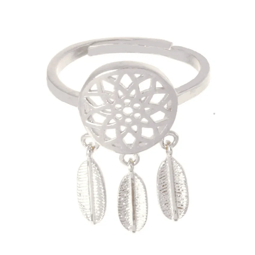 Новинка оптовая продажа 10 шт./лот минималистский Boho Перо Кольца Модные украшения