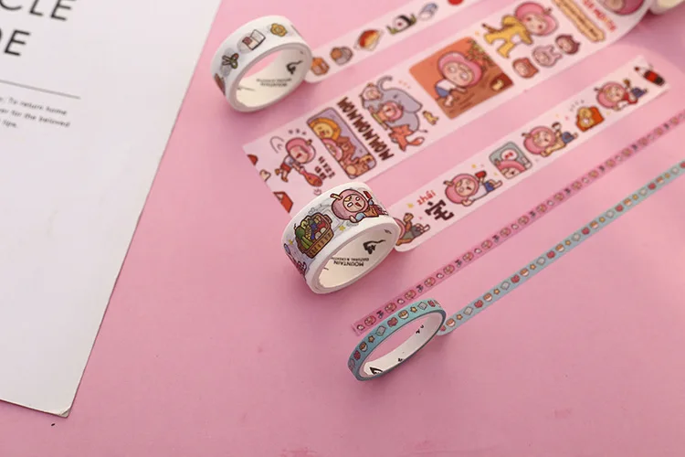 5 рулонов Kawaii Lazy Girl васи клейкая лента DIY Скрапбукинг наклейка этикетка маскирующая лента корейские канцелярские принадлежности Школьные принадлежности