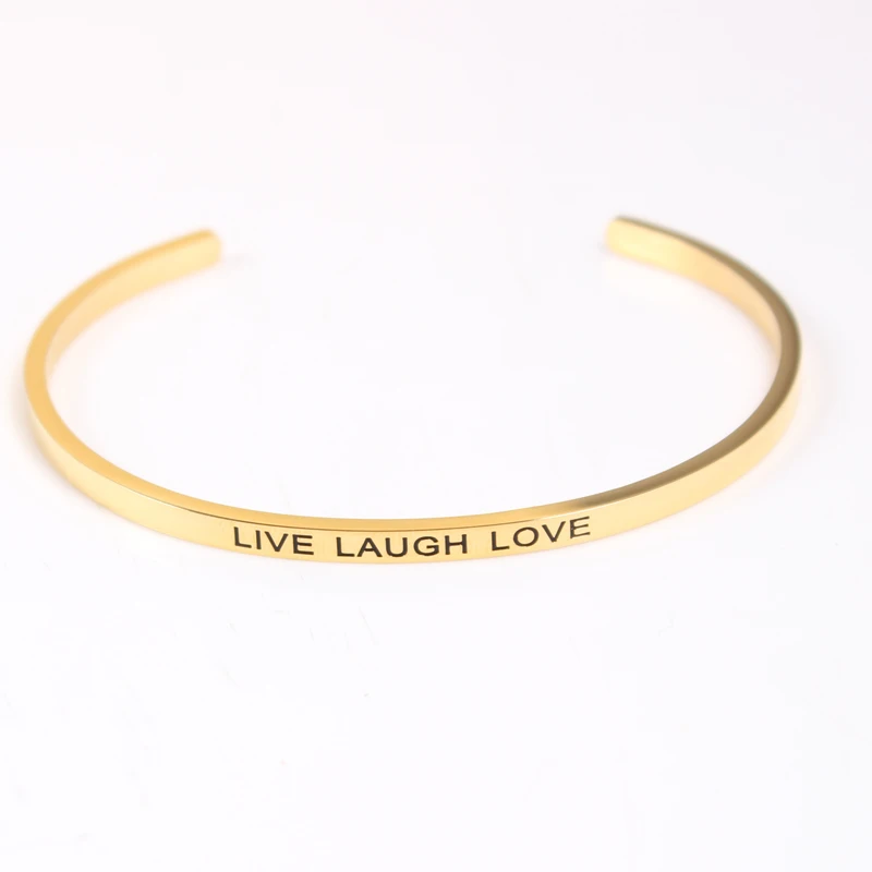 Нержавеющая сталь с гравировкой &quotЖивая Любовь Смех&quot Положительная