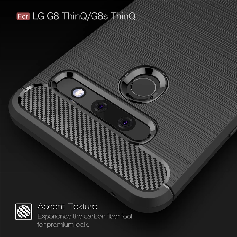 Чехол для LG G8 Модный чехол из углеродного волокна ThinQ/G8 силиконовый резиновый ThinQ 6