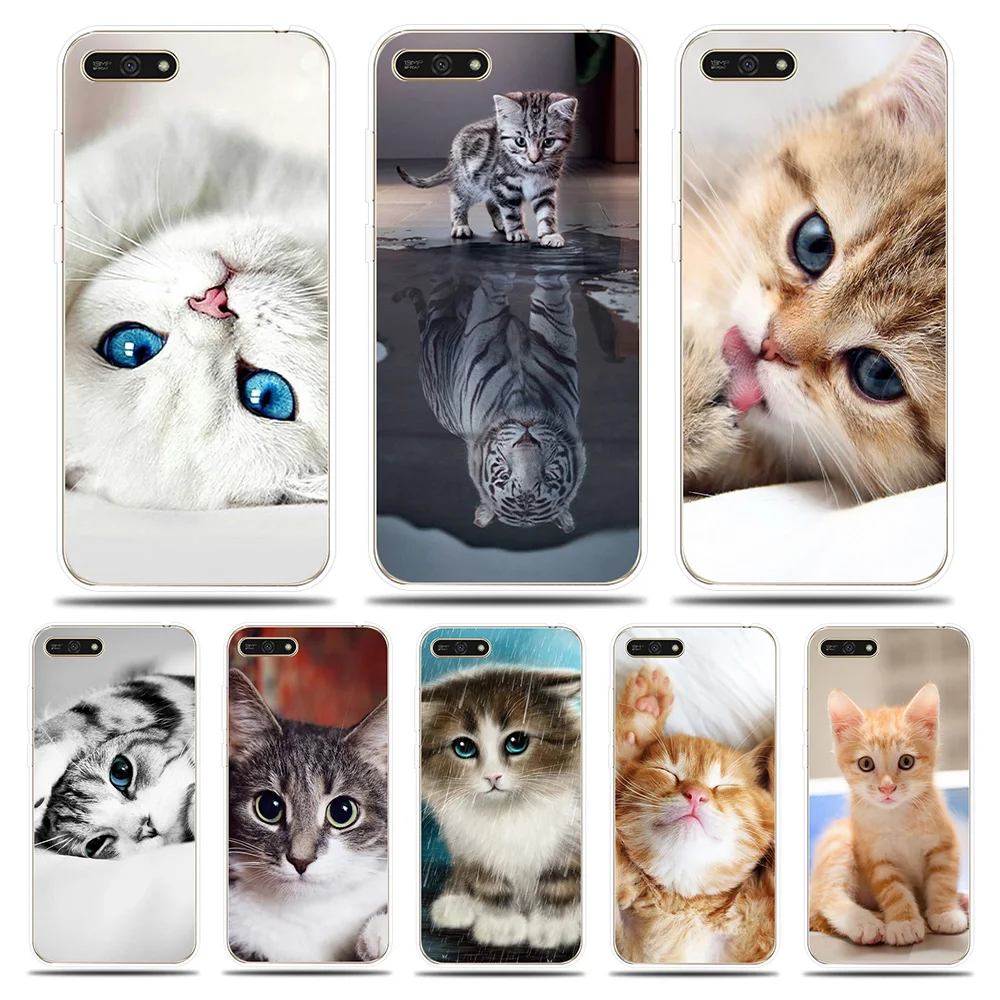 Cute Pet Cat Patterned Silicone Case For Huawei Honor 5A 6X 7X 7A Pro 7C 7S 8C 8X Soft Cover 8 9 10 Lite |