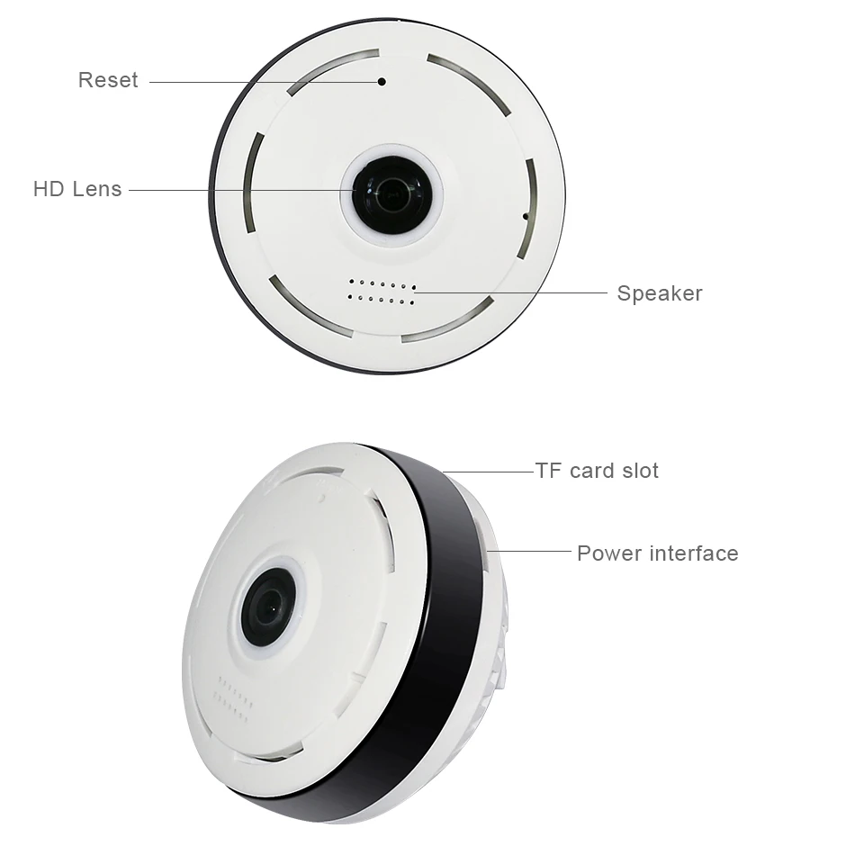 Камера видеонаблюдения HD FishEye IP 960P 360 градусов Full View мини 1 3 МП Wi-Fi VR панорамная ИК