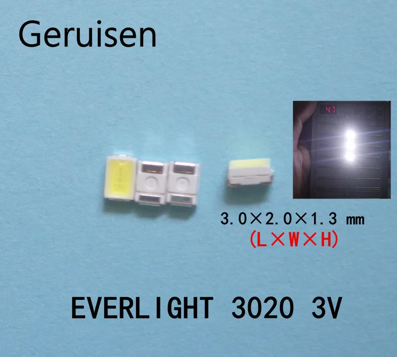 500 шт./лот EVERLIGHT светодиодная подсветка 0 5 Вт 3 в 3020 холодный белый ноутбук/планшет
