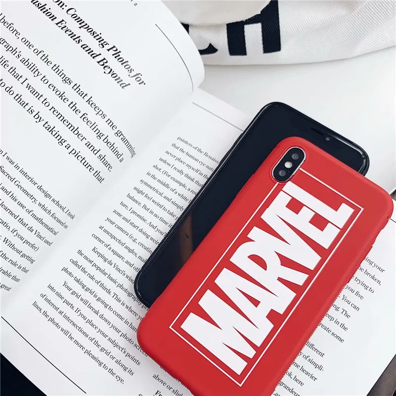 3D рельефный чехол с принтом Marvel для iphone X XS Max XR 8 7 6 6s plus Американский комикс буквы Матовый Мягкий ТПУ силиконовый чехол для телефона