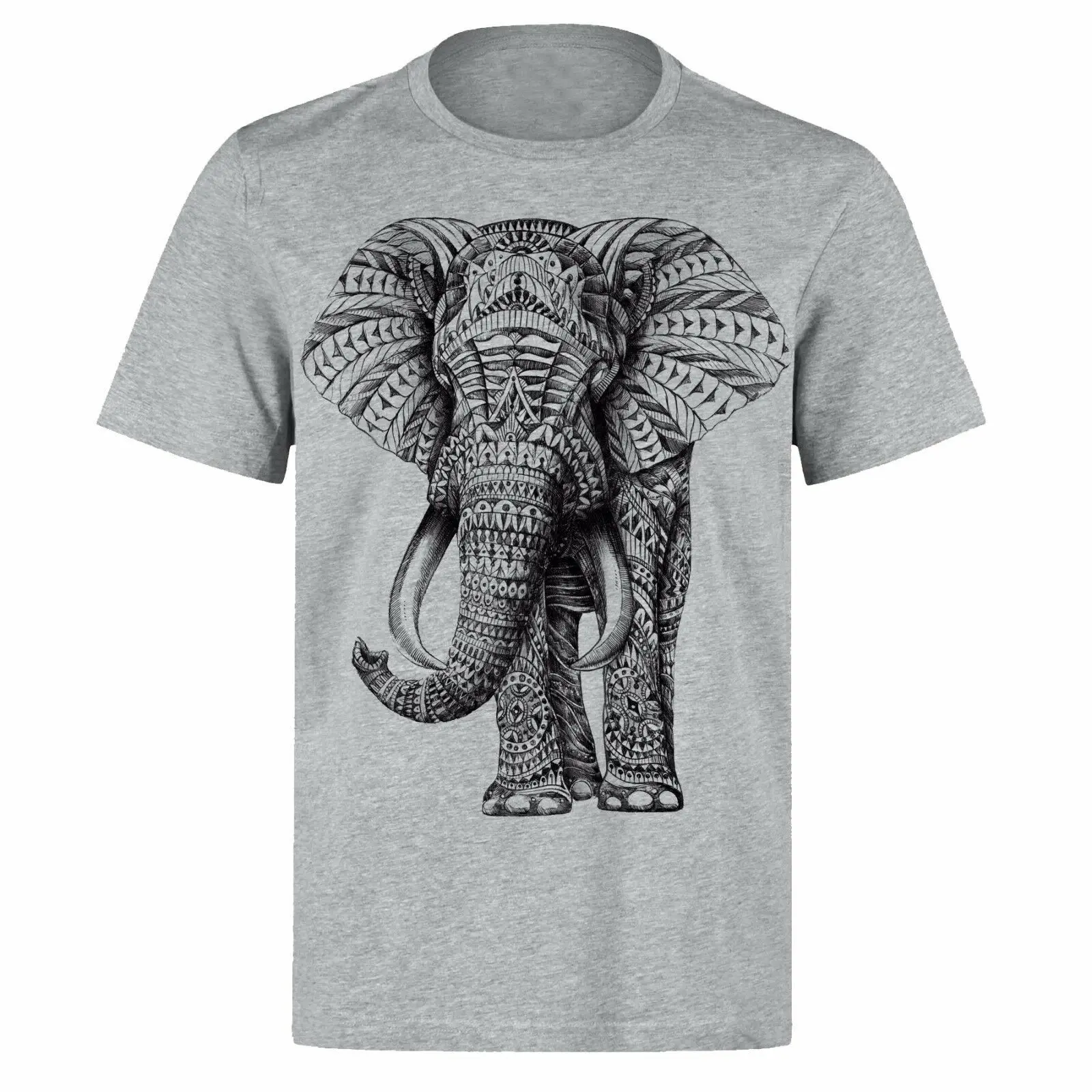 KARMA ELEPHANT GANESH Татуировка высокого качества унисекс PH64 серая футболка|Мужские