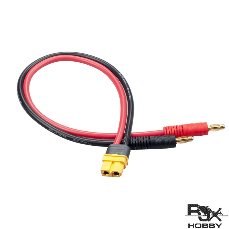 RJXHOBBY Женский XT60 до 4 0 мм соединитель типа банан с 30 см 12AWG силиконовый провод для