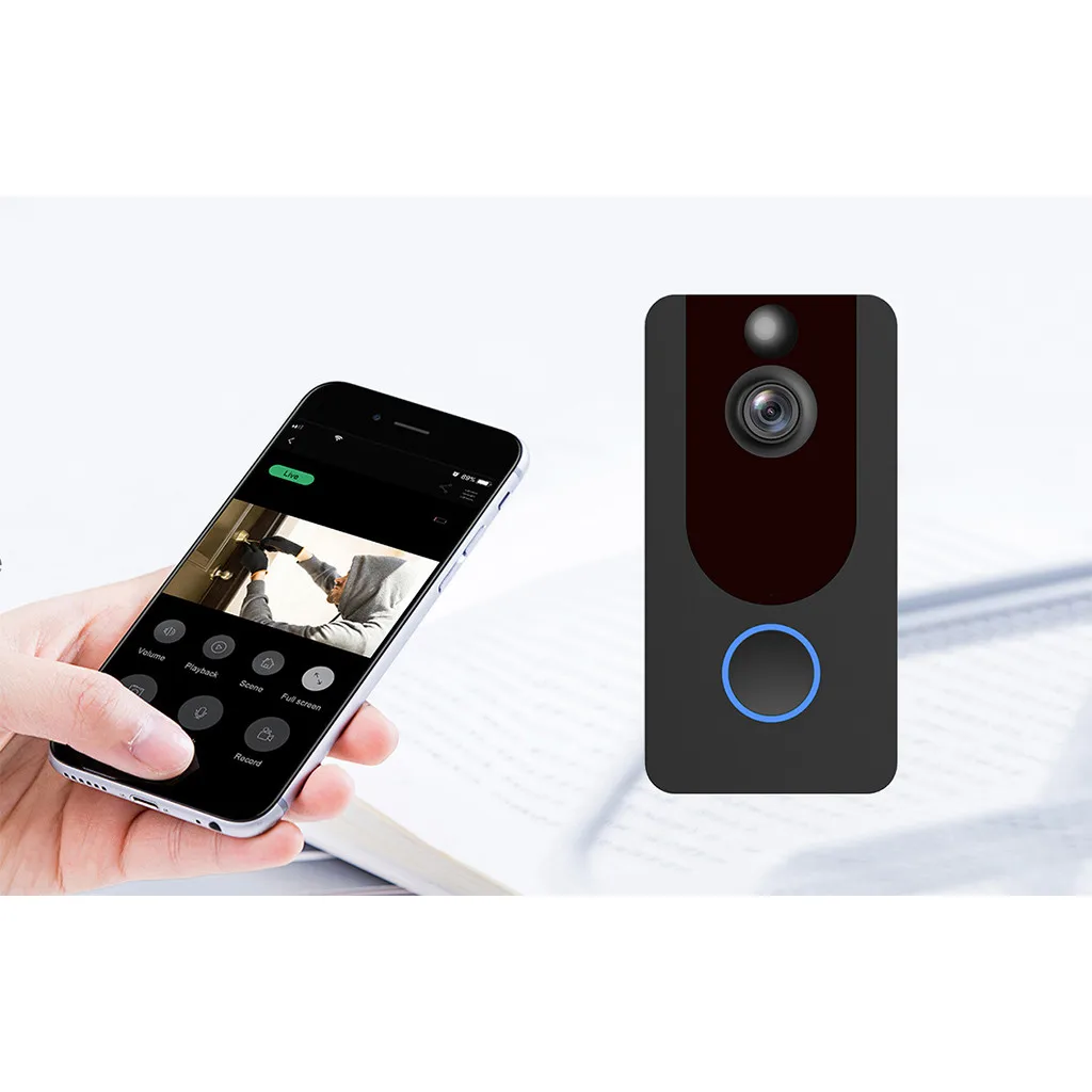 WiFi умный беспроводной дверной звонок безопасности HD 1080P визуальный домофон
