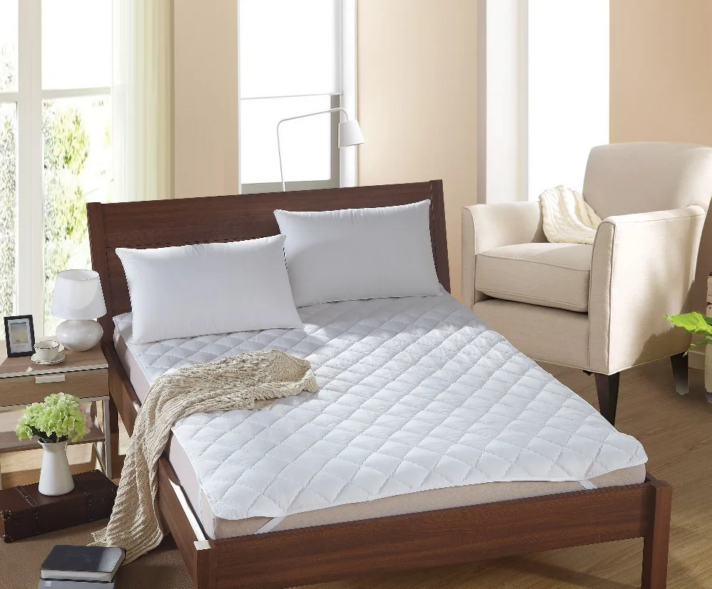 Белая защитная подушка для кровати стеганый матрас протектор отеля покрытие