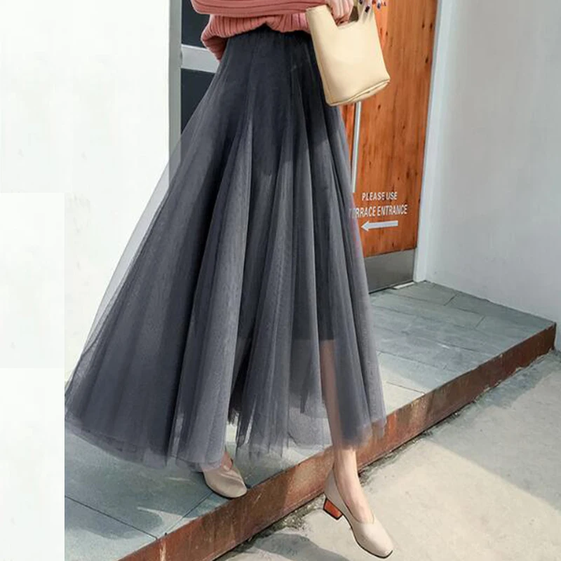 2019 Новое поступление сетчатые юбки женские летнее длинное макси-юбка Женская
