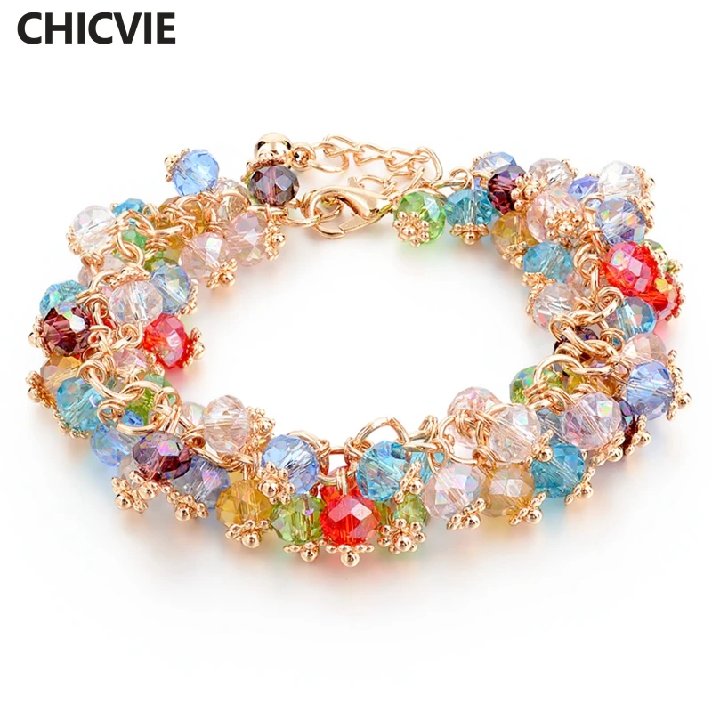 

CHICVIE Handmade Gold Crystal Bracelets For Women Girls Best Friends Famous Brand Bracelet Jewelry Pulseras Bracelets SBR140193