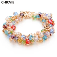 chicvie handmade gold crystal bracelets for women girls best friends famous brand bracelet jewelry pulseras bracelets sbr140193