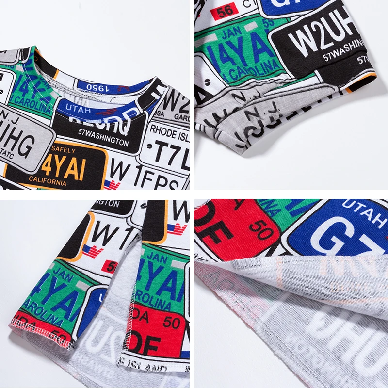 

Girls print hip hop t-shirts tops 2019 summer new fashion brand letter pattern tees children dance clothes kids tops ws748