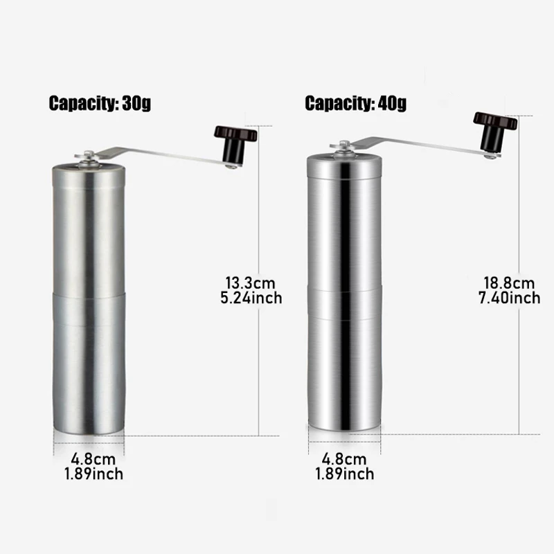 Ручная кофемолка из нержавеющей стали с керамическим сердечником съемная легко