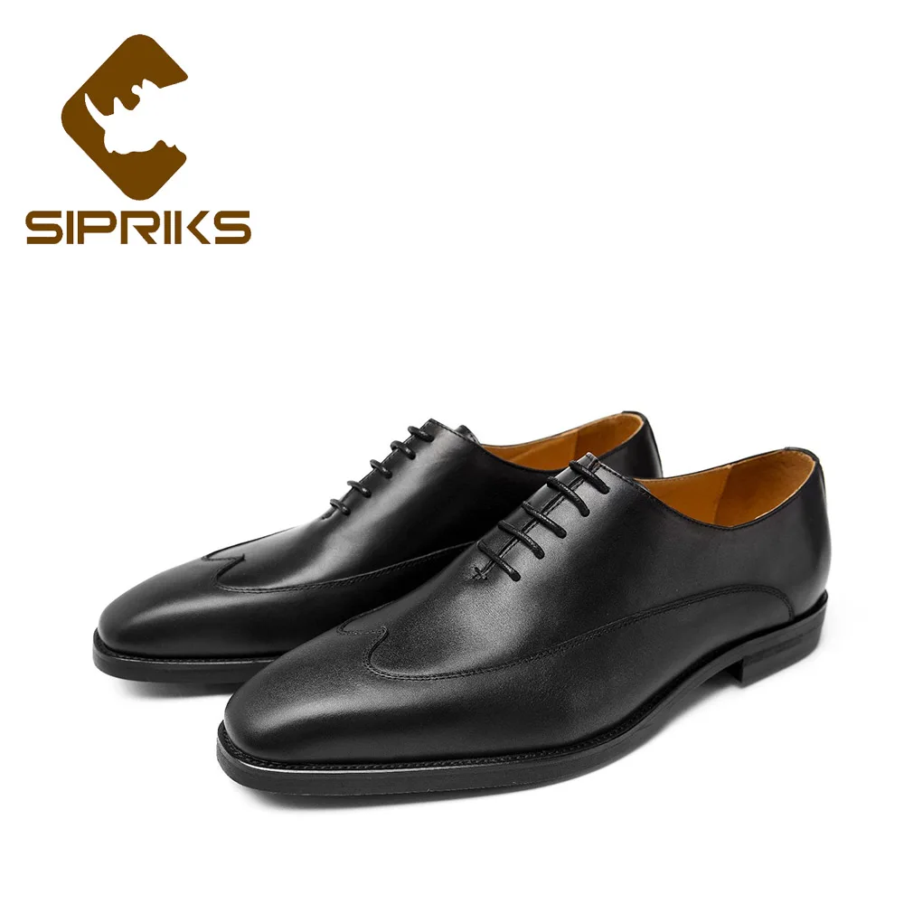 Мужские туфли броги в стиле ретро Sipriks коричневые черные оксфорды деловом и
