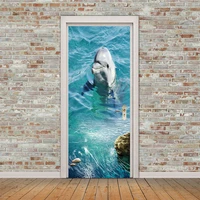 self adhesive decal home decor dolphin animal diy door sticker seascape paper for living room pvc waterproof 3d print photo art