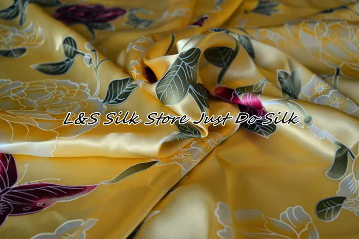 Бесплатная доставка 100% Шелковая шелковая ткань для платья занавесок одежда