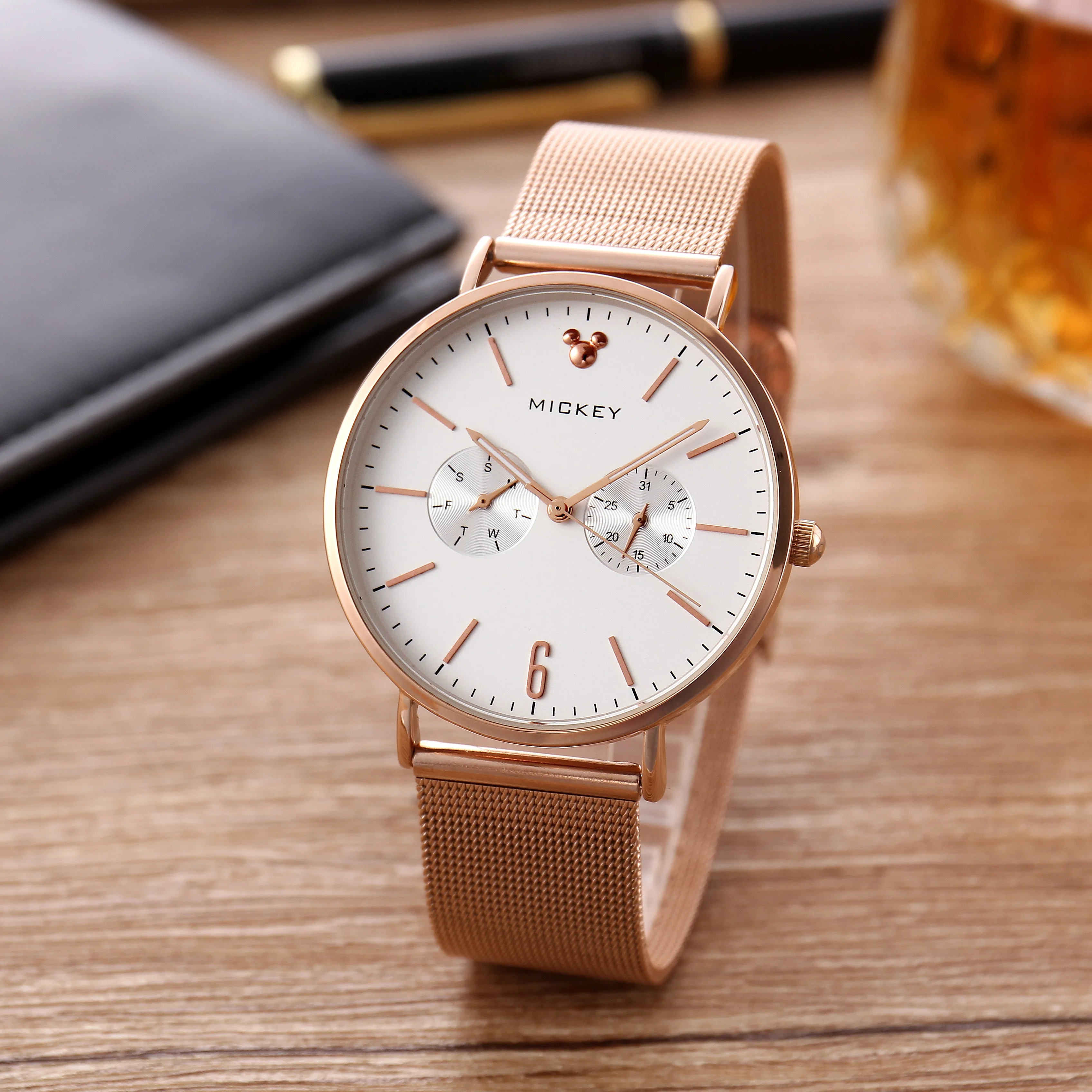 Часы Disney acero inoxiable reloj 2018 мужские часы с ремешком из нержавеющей стали деловые