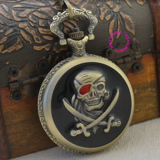 Часы наручные мужские с пиратским черепом и ножом | Наручные часы