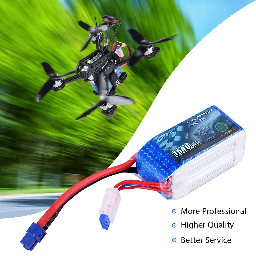 4S LiPo батарея 14 8 V 1500mAh 75C RC lipo XT60 bateria для FPV дрона|Детали и аксессуары| |