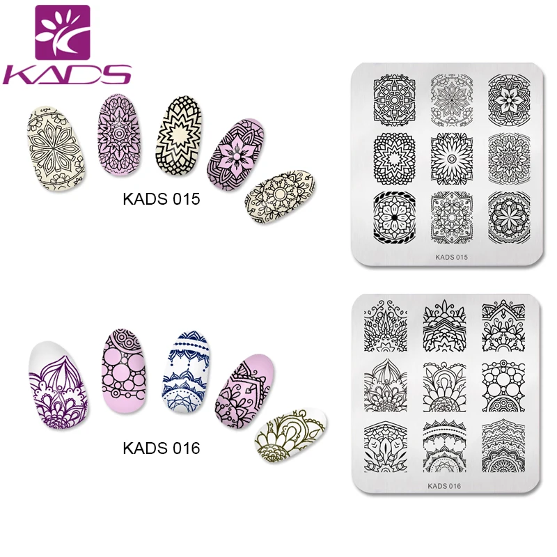 KADS 5 шт./компл. Элегантный Китайский Цветок Стиль Искусства Ногтя Штамповка Плиты