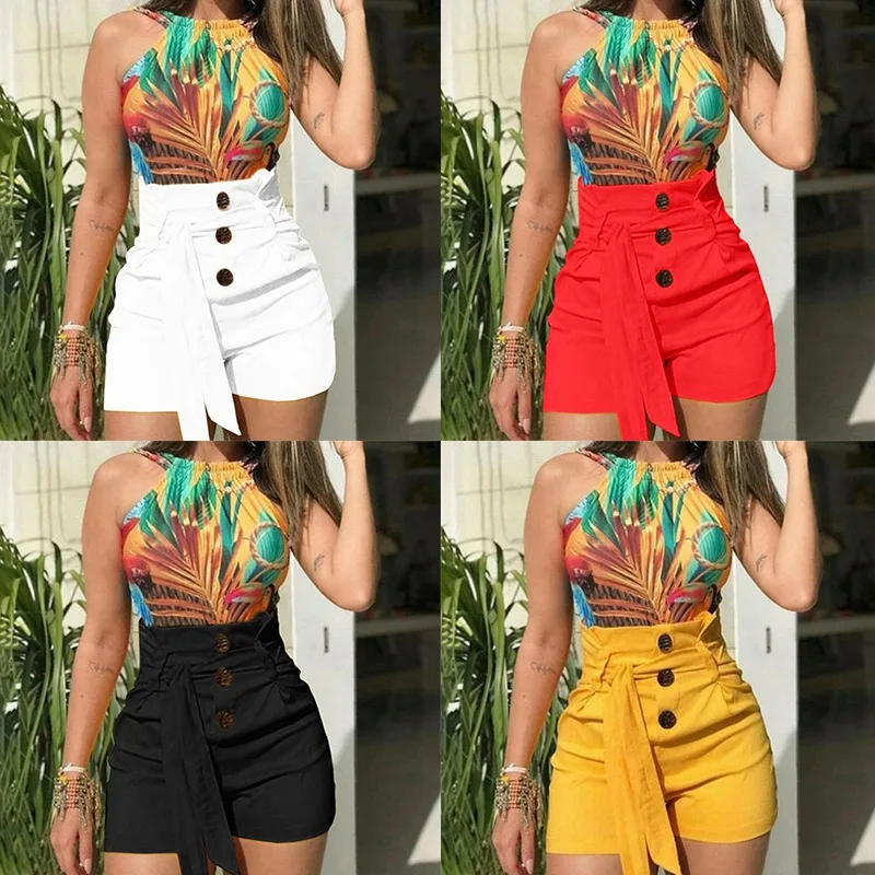 

Women Summer Shorts 2019 High Waist Sexy Lace Up Shorts Sexy Slim Fit Casual Shorts