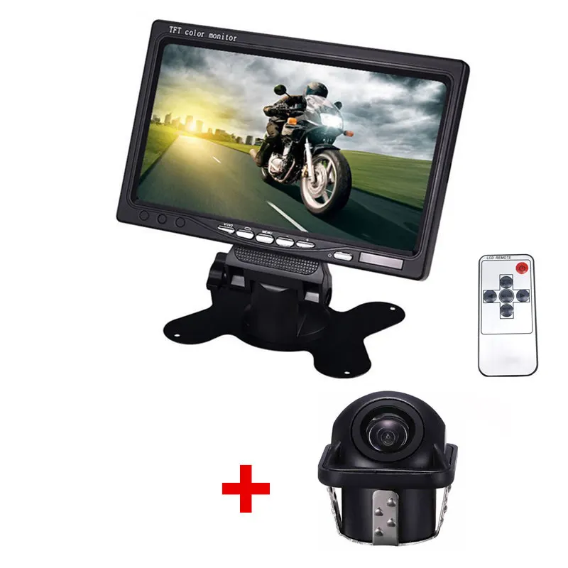Monitor K201 GSPSCN HD 7 дюймов ЖК-дисплей цветной экран заднего вида DVD VCR монитор СВЕТОДИОДНЫЙ фонарь ночное видение резервная камера заднего вида инфракрасная - Цвет: Monitor K201