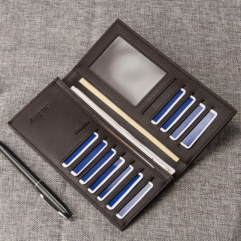 Quality New Men's Long Wallets Black Brown Ultrathin Business Casual Multi-Bits ID Credit Card Holder Purse Wallet Free Shipping | Багаж и